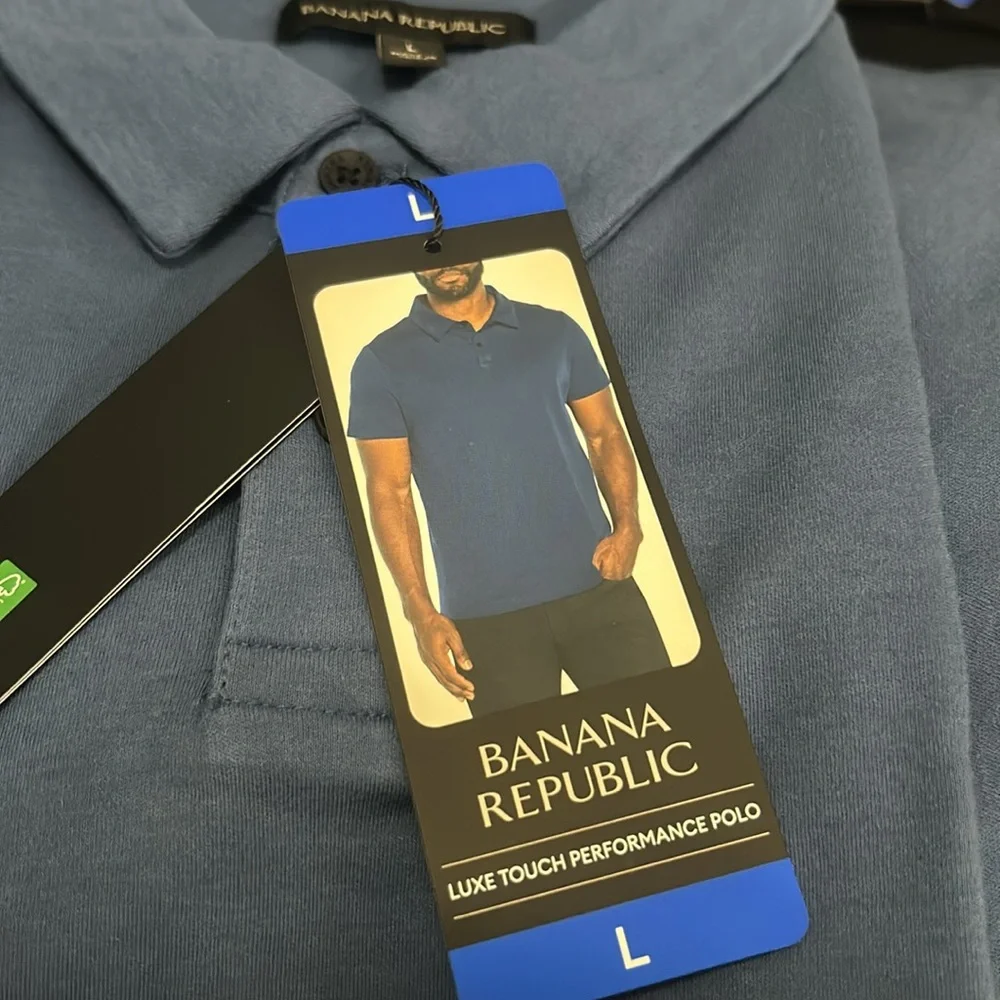 Banana Republic luxe touch performance polo 100% cotton size L NWT